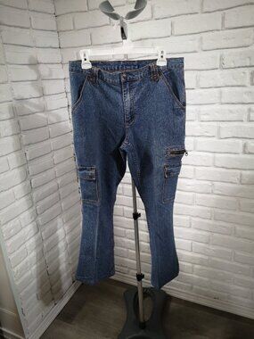 Nevada Ladies Size 14 Medium Wash Zipper & Snap Closure Blue Jeans